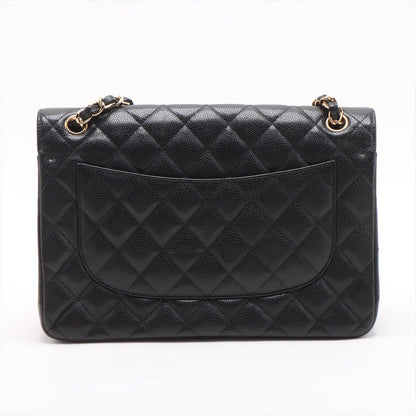 Second hand Chanel Classic Double Flap Jumbo Matelassè Caviar Leather Flap Handbag Black - Tabita Bags