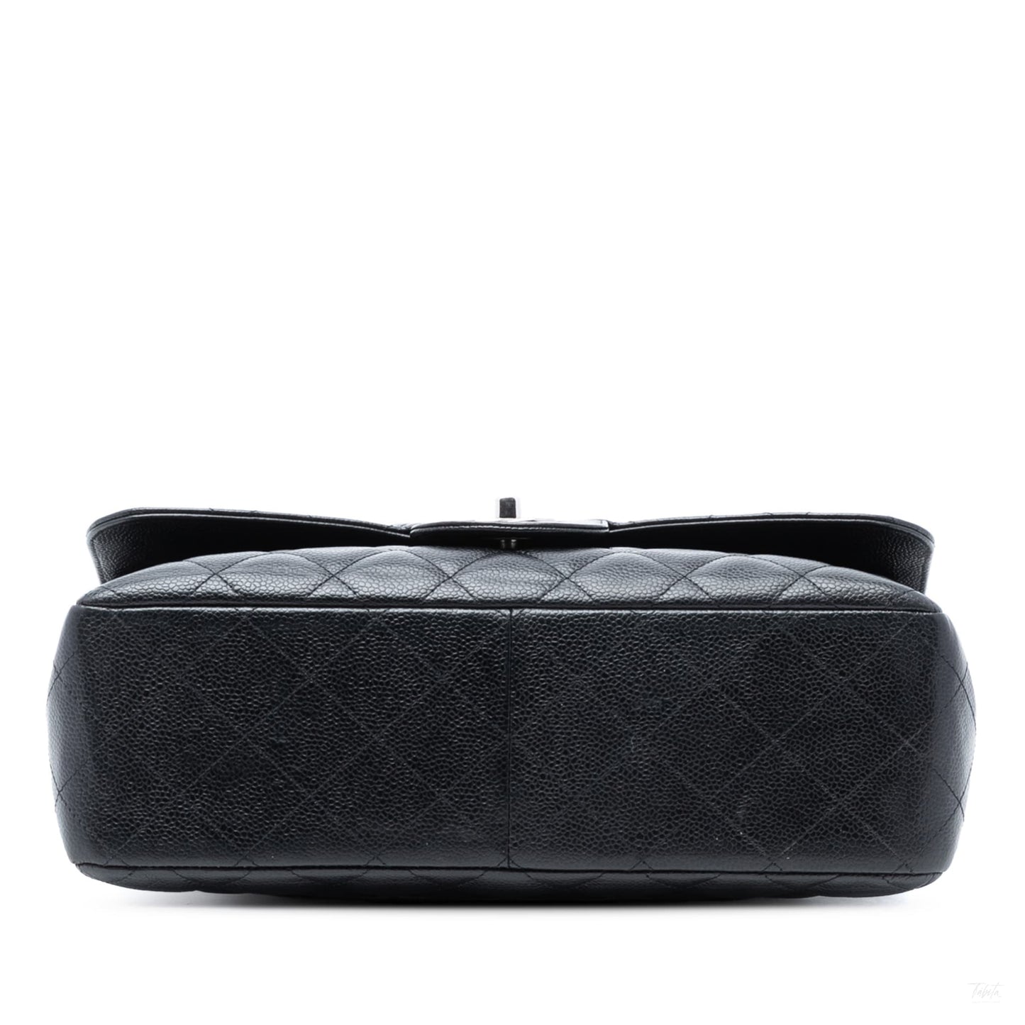 Second hand Chanel Classic Double Flap Jumbo Matelassè Caviar Leather Flap Handbag Black - Tabita Bags