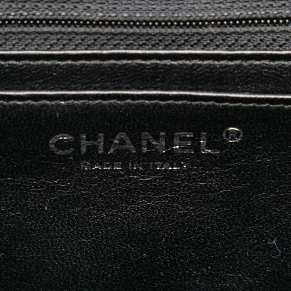 Second hand Chanel Classic Double Flap Jumbo Matelassè Caviar Leather Flap Handbag Black - Tabita Bags