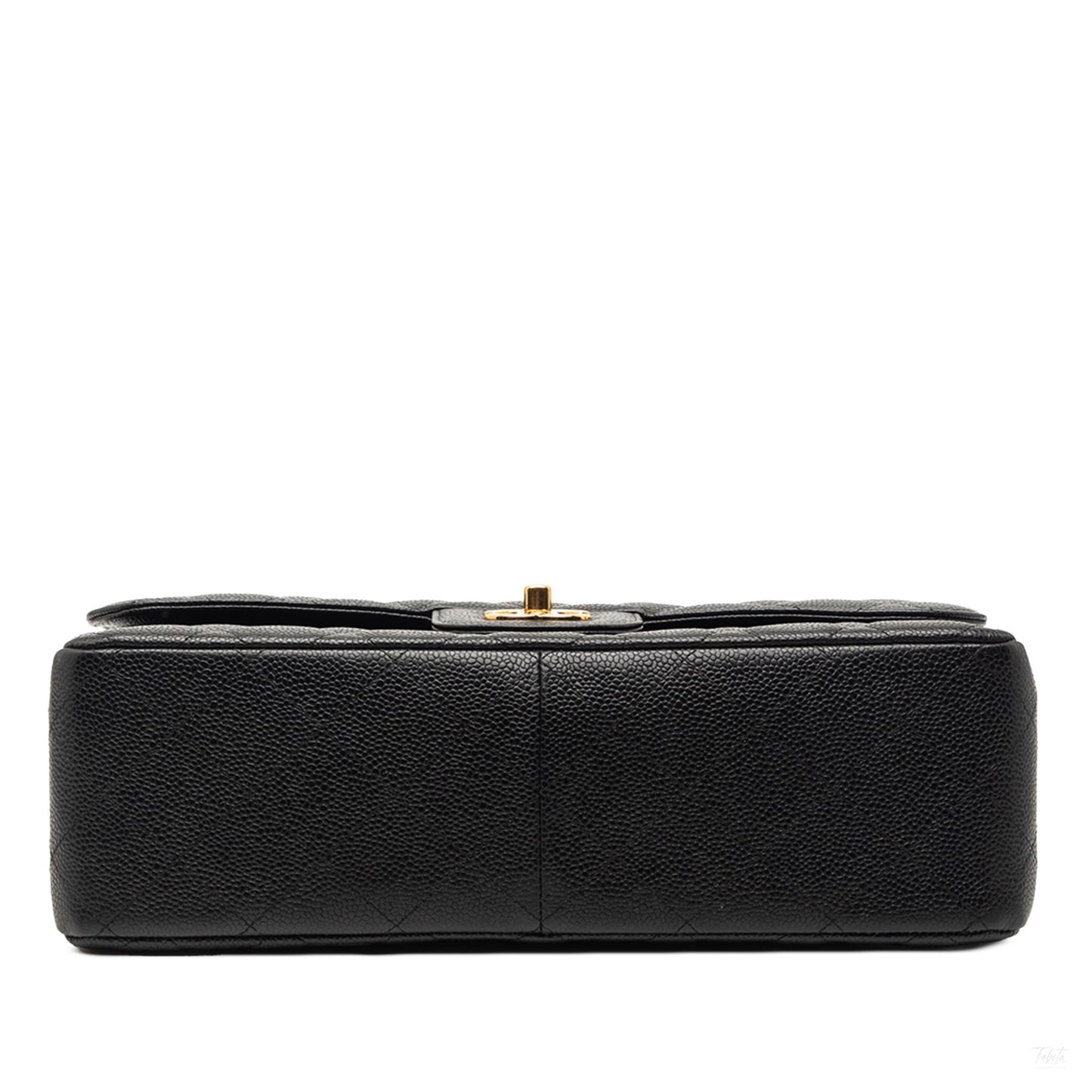 Second hand Chanel Classic Double Flap Jumbo Matelassè Caviar Leather Flap Handbag Black - Tabita Bags
