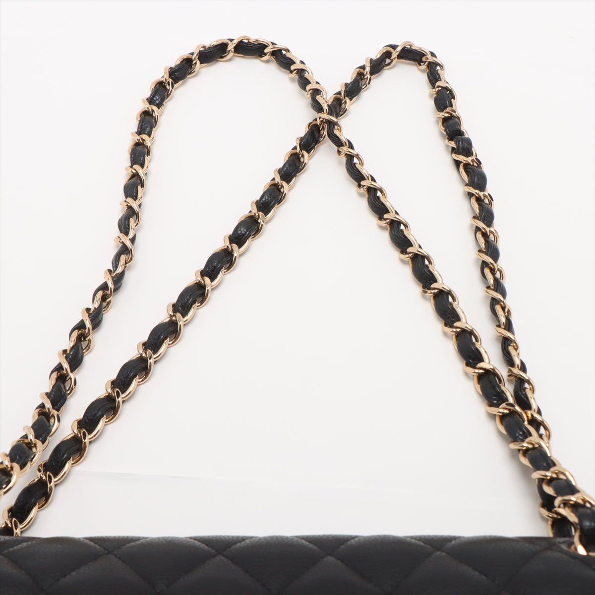 Second hand Chanel Classic Double Flap Jumbo Matelassè Caviar Leather Flap Handbag Black - Tabita Bags