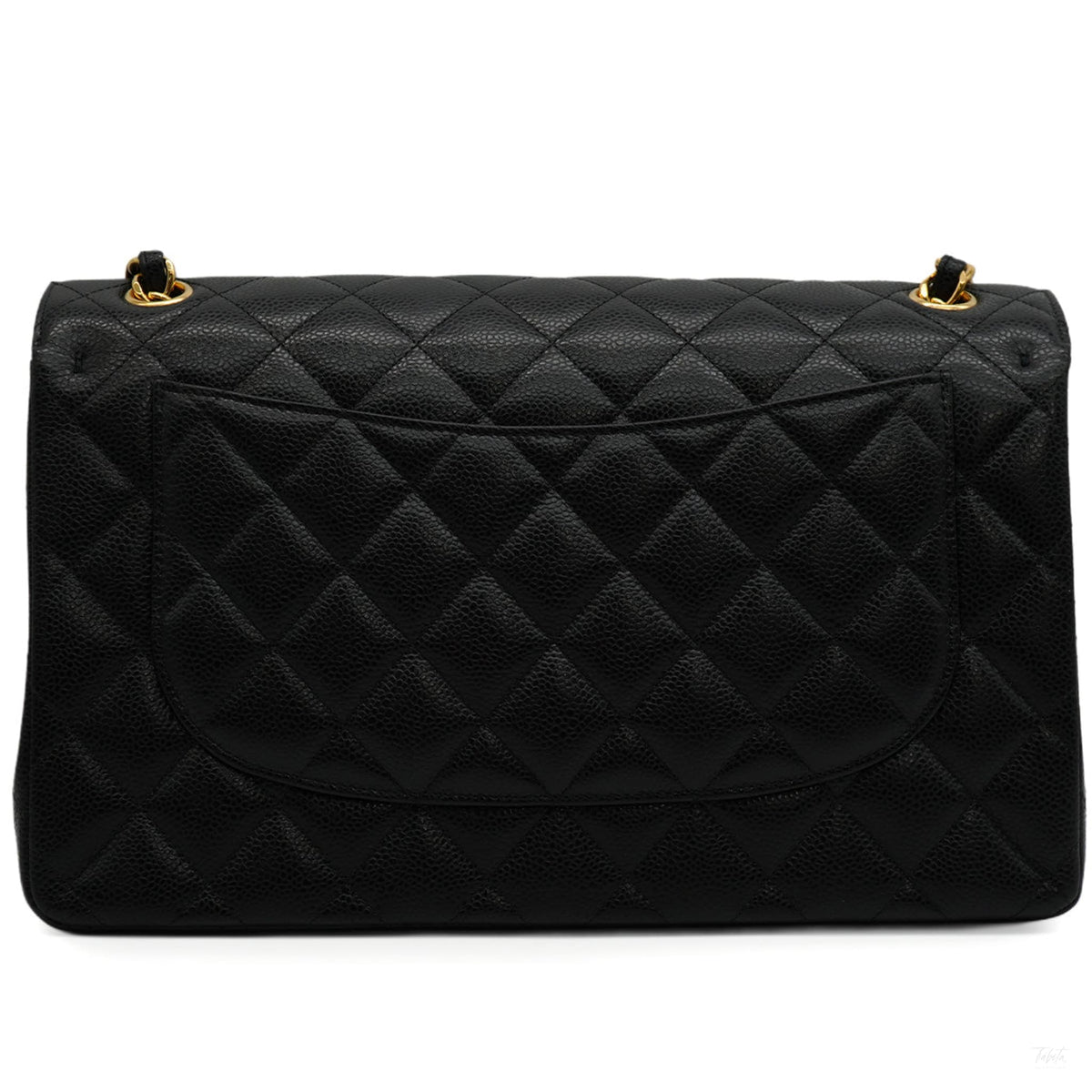 Second hand Chanel Classic Double Flap Jumbo Matelassè Caviar Leather Flap Handbag Black - Tabita Bags