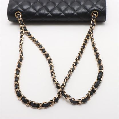 Second hand Chanel Classic Double Flap Jumbo Matelassè Caviar Leather Flap Handbag Black - Tabita Bags