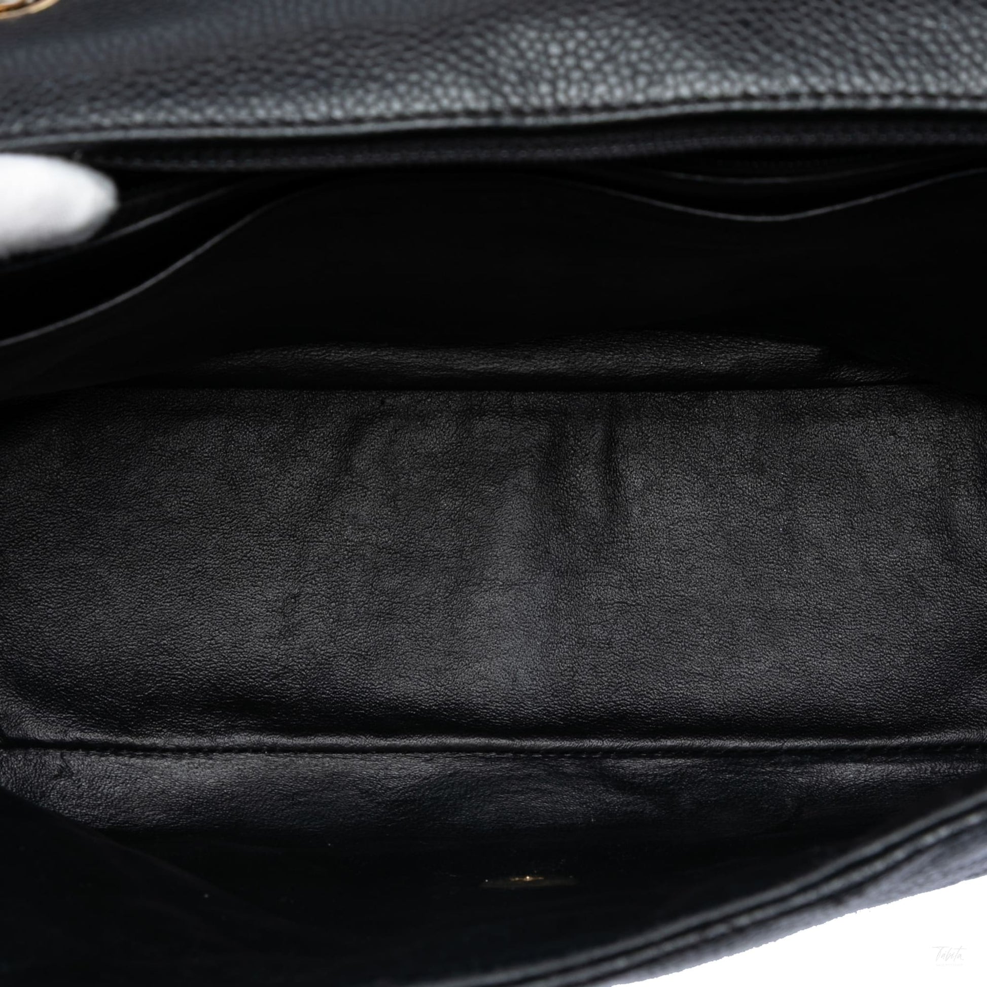 Second hand Chanel Classic Double Flap Jumbo Matelassè Caviar Leather Flap Handbag Black - Tabita Bags