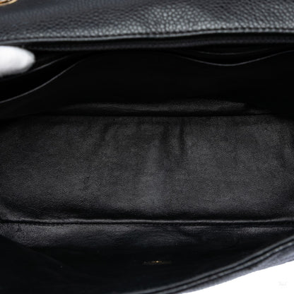 Second hand Chanel Classic Double Flap Jumbo Matelassè Caviar Leather Flap Handbag Black - Tabita Bags