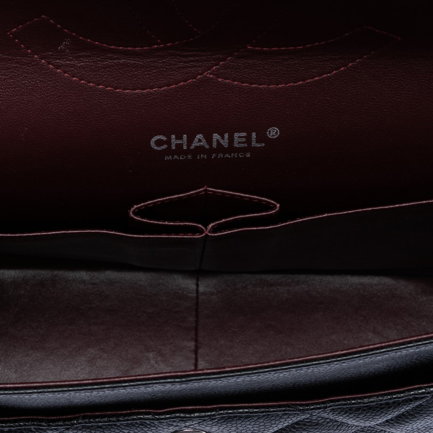 Second hand Chanel Classic Double Flap Jumbo Matelassè Caviar Leather Flap Handbag Black - Tabita Bags