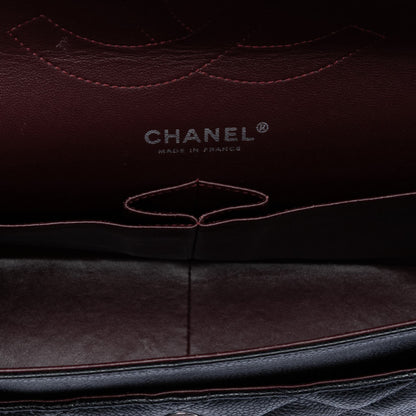 Second hand Chanel Classic Double Flap Jumbo Matelassè Caviar Leather Flap Handbag Black - Tabita Bags