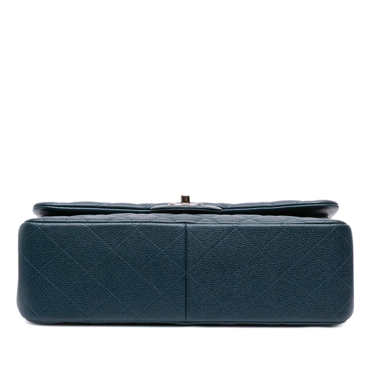 Second hand Chanel Classic Double Flap Jumbo Matelassè Caviar Leather Flap Handbag Blue - Tabita Bags