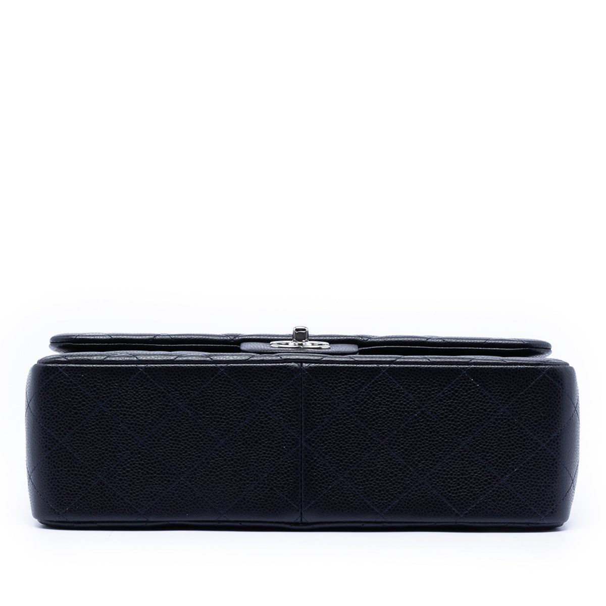 Second hand Chanel Classic Double Flap Jumbo Matelassè Caviar Leather Flap Handbag Blue - Tabita Bags