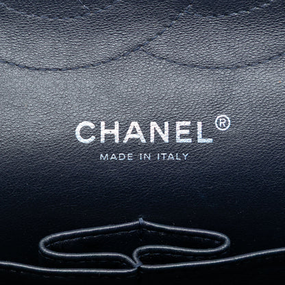 Second hand Chanel Classic Double Flap Jumbo Matelassè Caviar Leather Flap Handbag Blue - Tabita Bags
