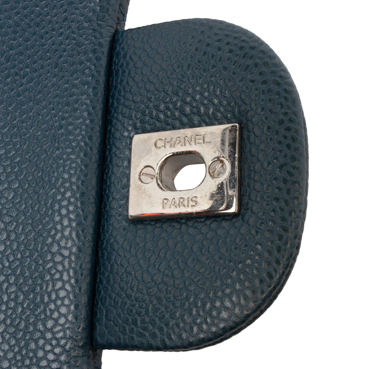 Second hand Chanel Classic Double Flap Jumbo Matelassè Caviar Leather Flap Handbag Blue - Tabita Bags