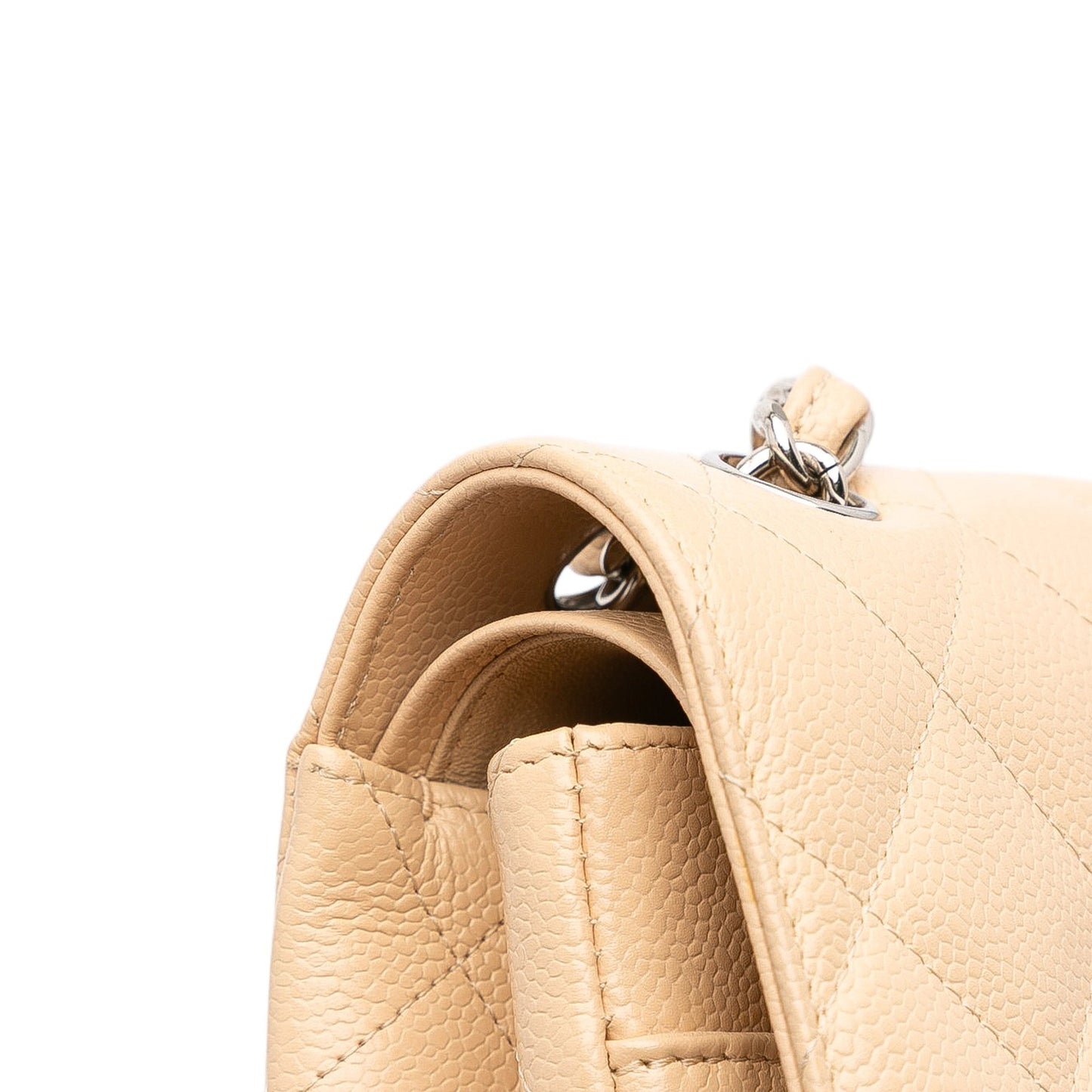 Second hand Chanel Classic Double Flap Jumbo Matelassè Caviar Leather Flap Handbag Brown - Tabita Bags