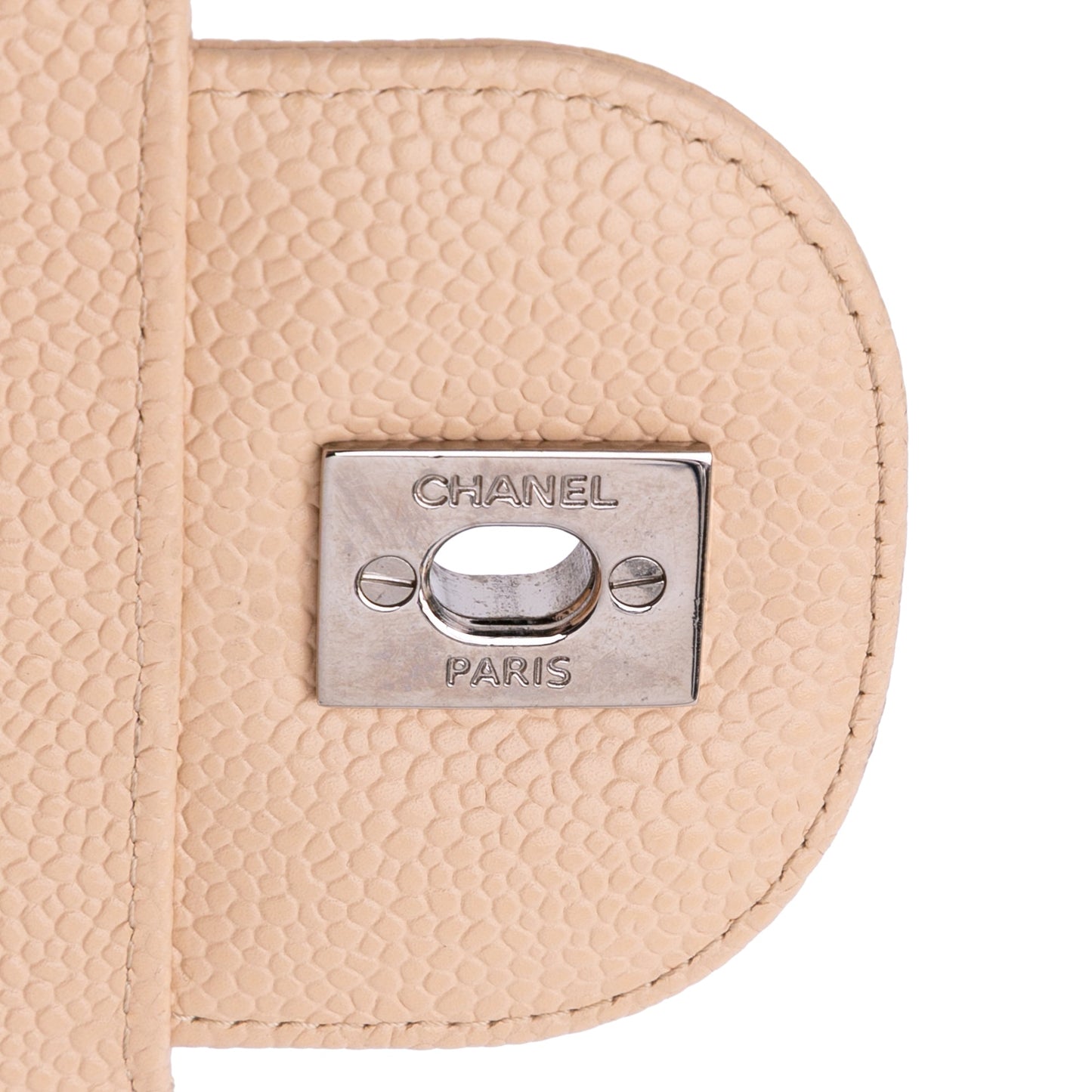 Second hand Chanel Classic Double Flap Jumbo Matelassè Caviar Leather Flap Handbag Brown - Tabita Bags