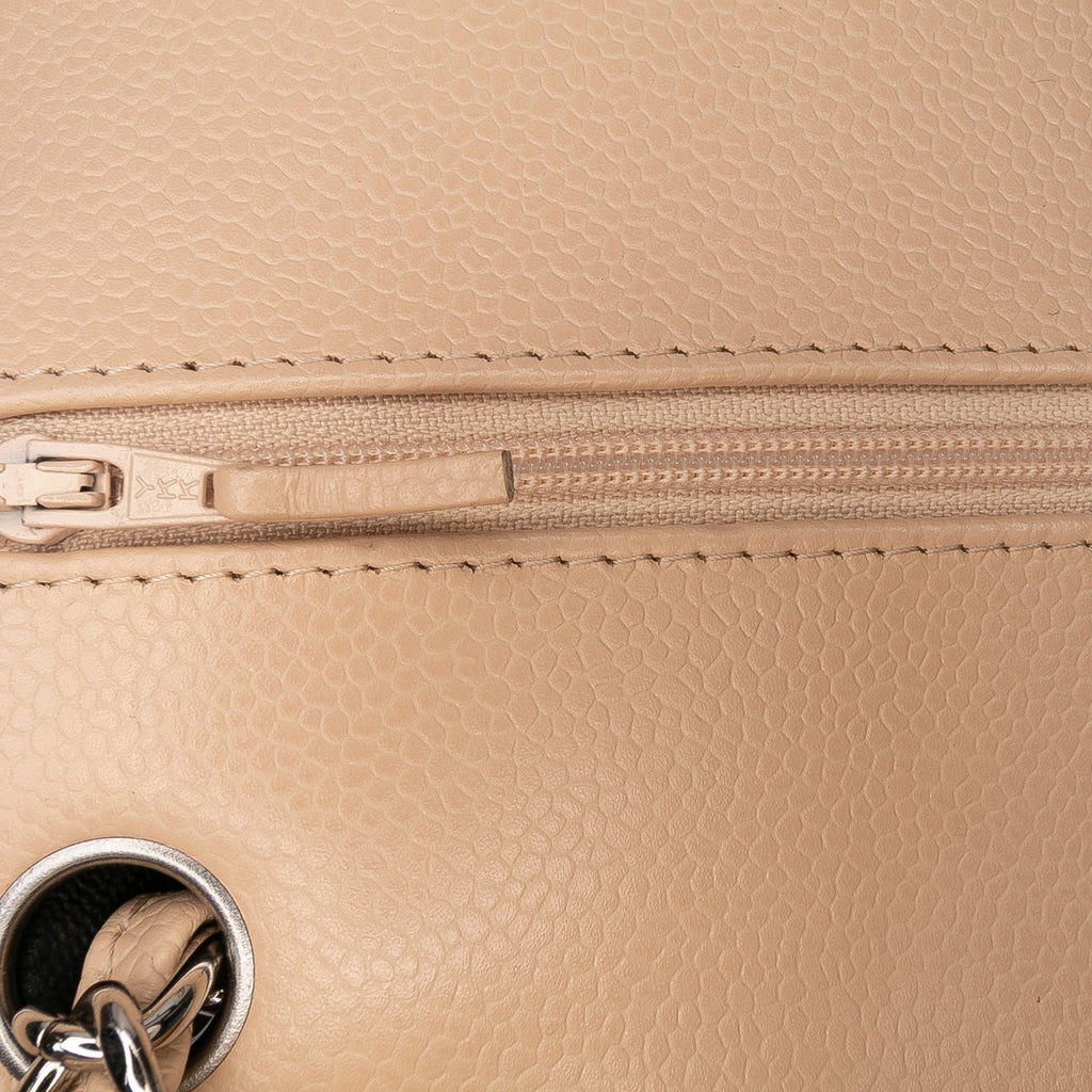 Second hand Chanel Classic Double Flap Jumbo Matelassè Caviar Leather Flap Handbag Brown - Tabita Bags