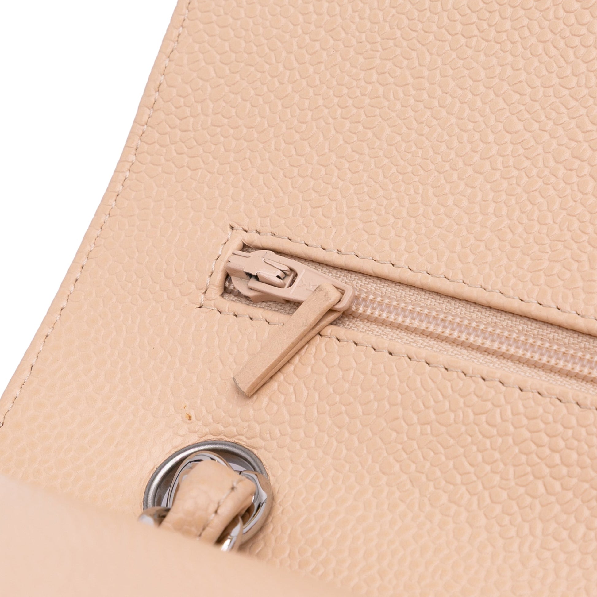 Second hand Chanel Classic Double Flap Jumbo Matelassè Caviar Leather Flap Handbag Brown - Tabita Bags