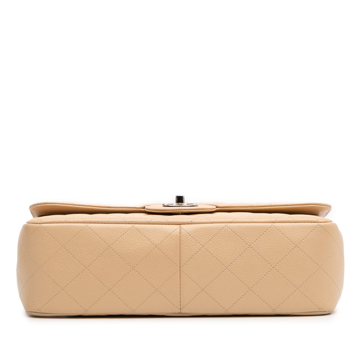 Second hand Chanel Classic Double Flap Jumbo Matelassè Caviar Leather Flap Handbag Brown - Tabita Bags