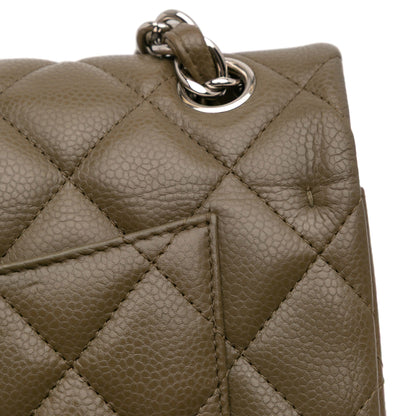 Second hand Chanel Classic Double Flap Jumbo Matelassè Caviar Leather Flap Handbag Brown - Tabita Bags