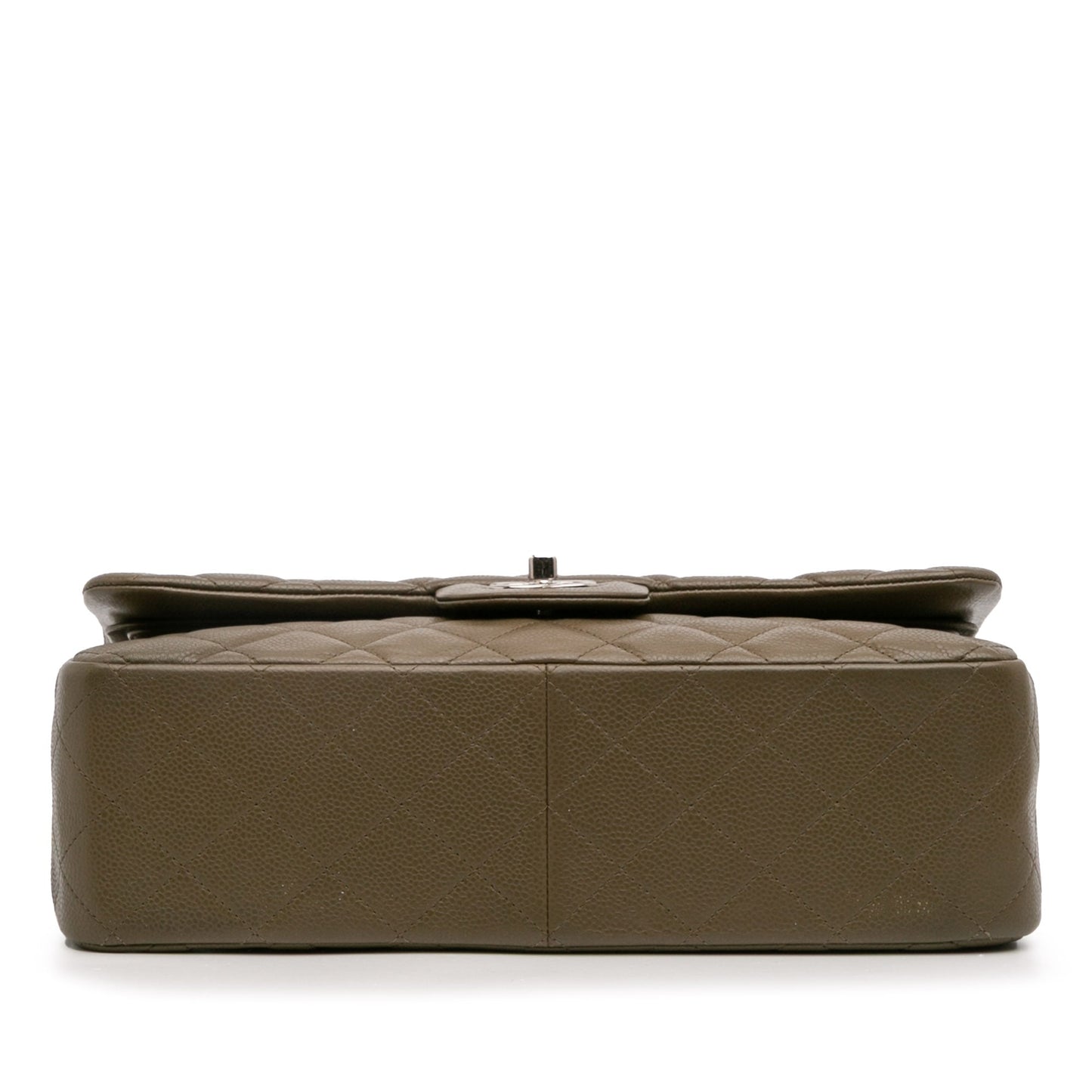 Second hand Chanel Classic Double Flap Jumbo Matelassè Caviar Leather Flap Handbag Brown - Tabita Bags