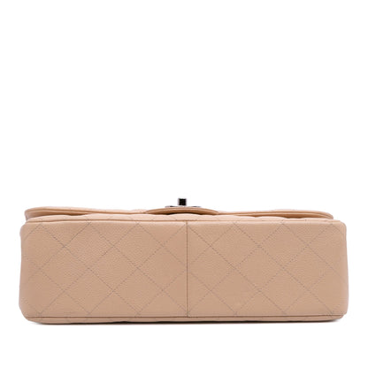 Second hand Chanel Classic Double Flap Jumbo Matelassè Caviar Leather Flap Handbag Brown - Tabita Bags