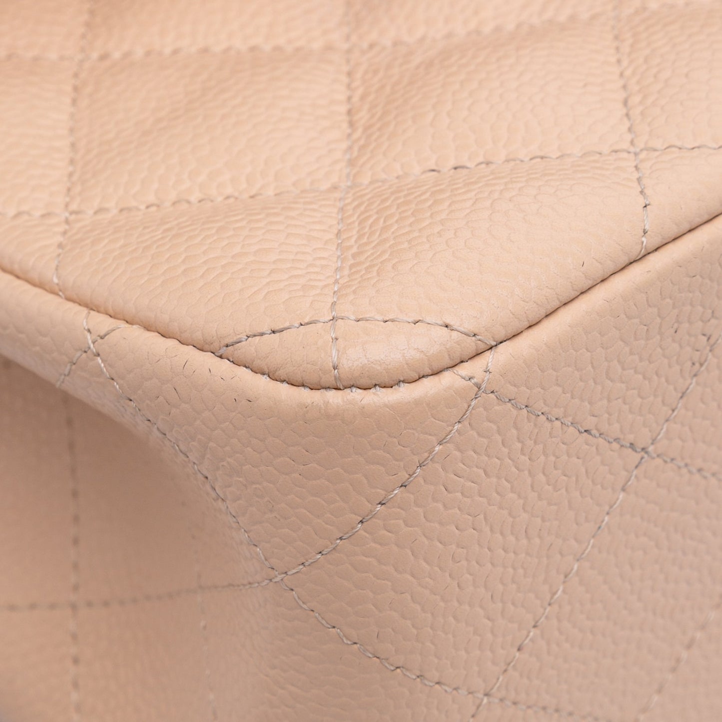 Second hand Chanel Classic Double Flap Jumbo Matelassè Caviar Leather Flap Handbag Brown - Tabita Bags