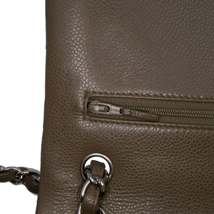 Second hand Chanel Classic Double Flap Jumbo Matelassè Caviar Leather Flap Handbag Brown - Tabita Bags