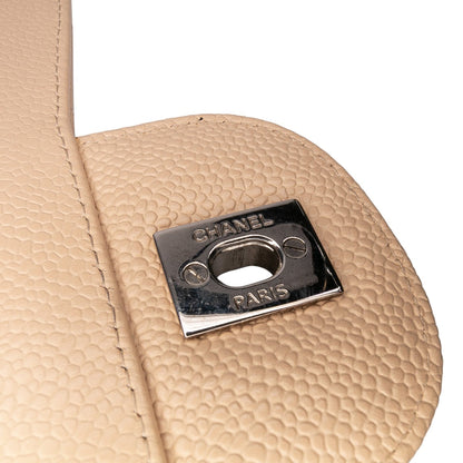 Second hand Chanel Classic Double Flap Jumbo Matelassè Caviar Leather Flap Handbag Brown - Tabita Bags