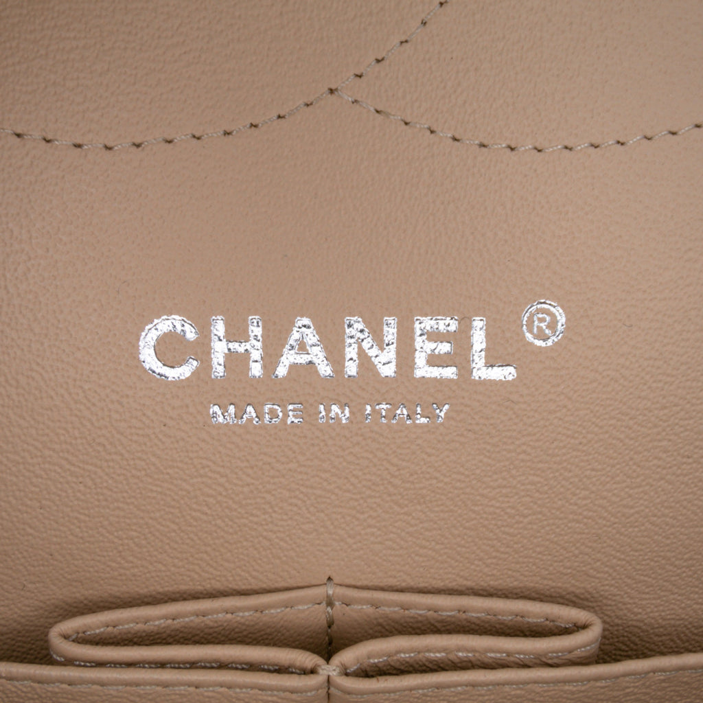 Second hand Chanel Classic Double Flap Jumbo Matelassè Caviar Leather Flap Handbag Brown - Tabita Bags