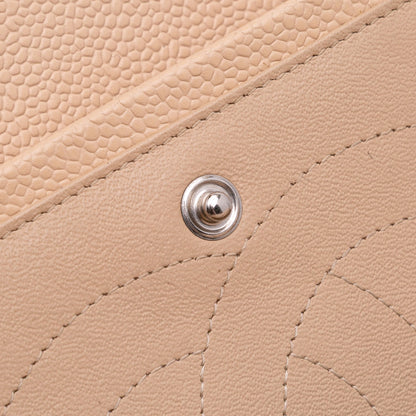 Second hand Chanel Classic Double Flap Jumbo Matelassè Caviar Leather Flap Handbag Brown - Tabita Bags