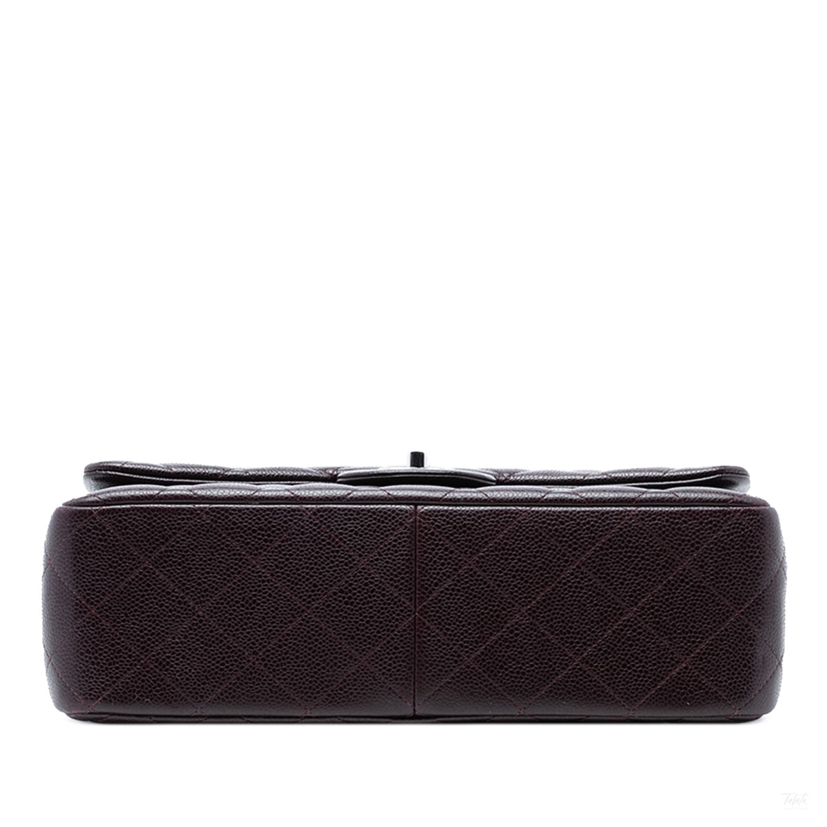 Second hand Chanel Classic Double Flap Jumbo Matelassè Caviar Leather Flap Handbag Purple - Tabita Bags