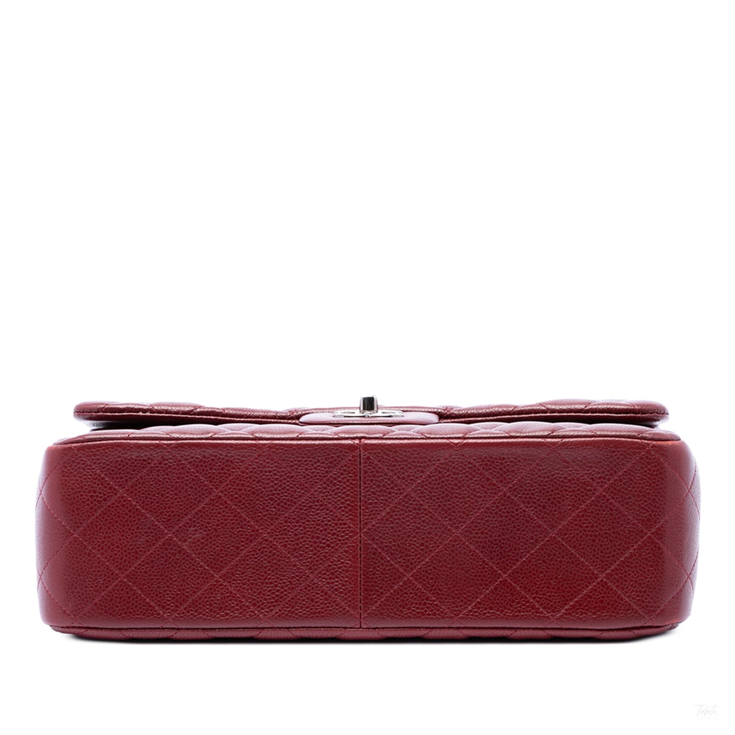 Second hand Chanel Classic Double Flap Jumbo Matelassè Caviar Leather Flap Handbag Red - Tabita Bags