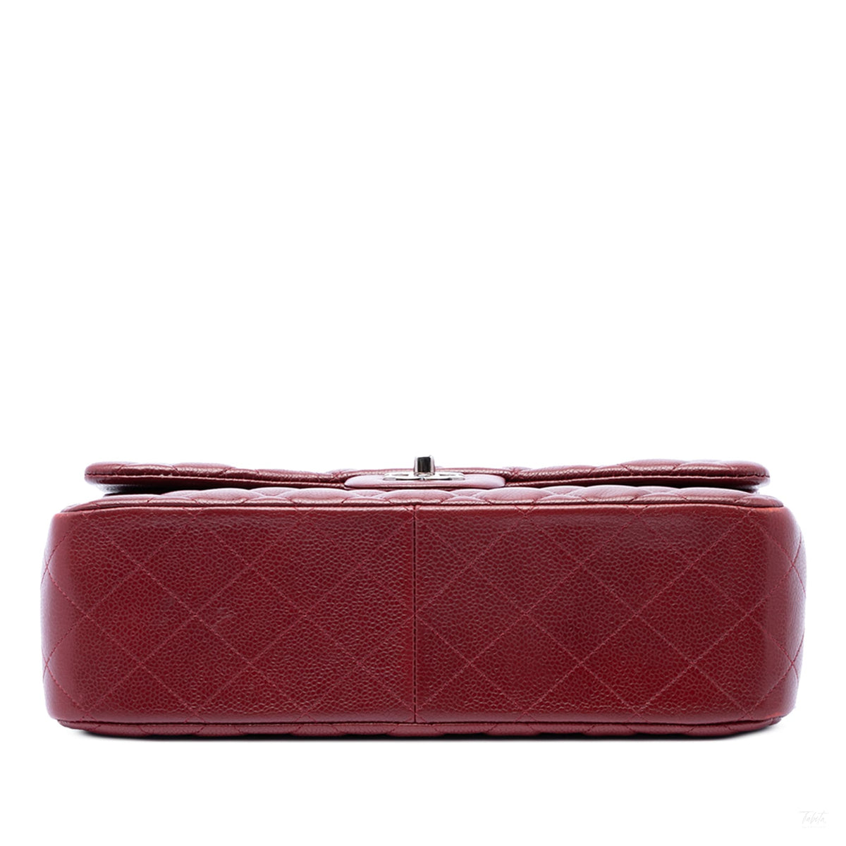 Second hand Chanel Classic Double Flap Jumbo Matelassè Caviar Leather Flap Handbag Red - Tabita Bags