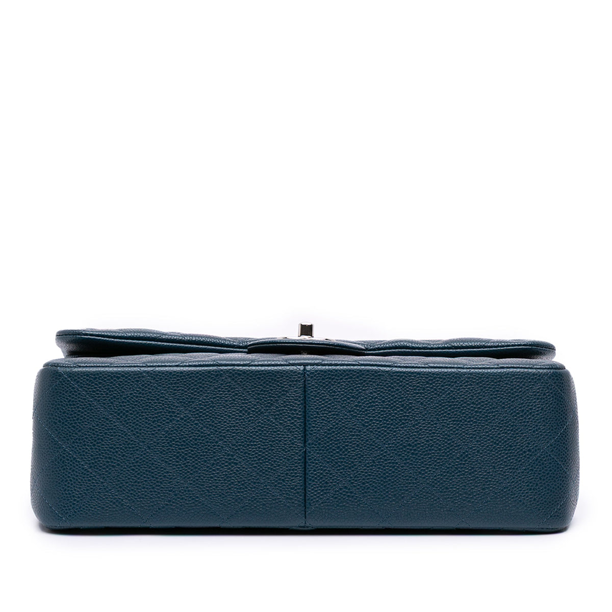 Second hand Chanel Classic Double Flap Jumbo Matelassè Caviar Leather Handbag Blue - Tabita Bags