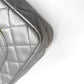 Second hand Chanel Classic Double Flap Jumbo Matelassè Lambskin Leather Flap Bag Metallic Silver - Tabita Bags