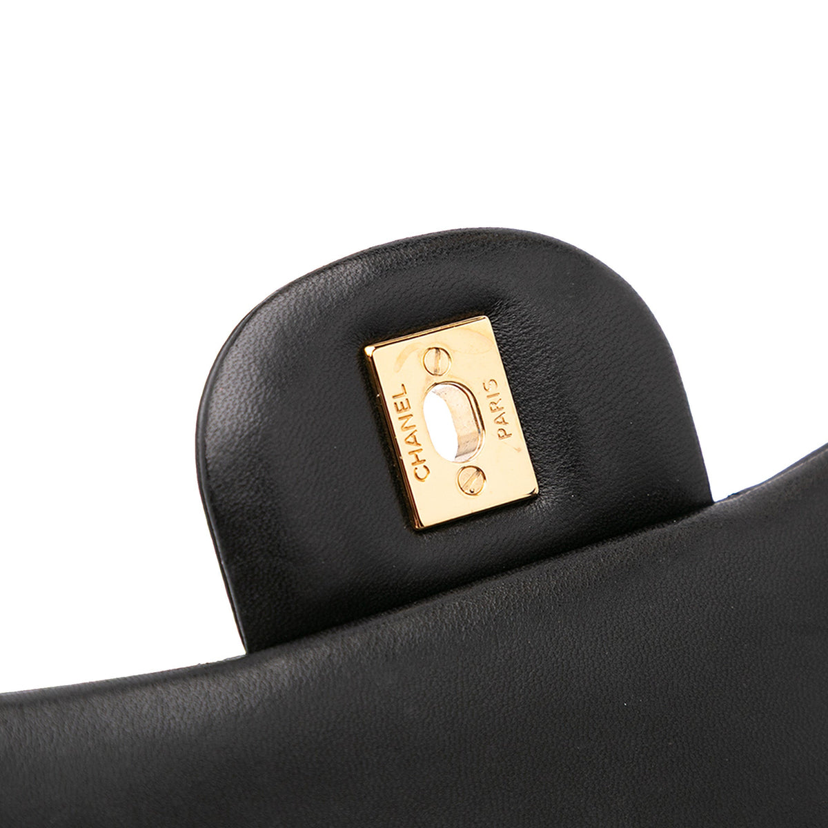 Second hand Chanel Classic Double Flap Jumbo Matelassè Lambskin Leather Flap Handbag Black - Tabita Bags
