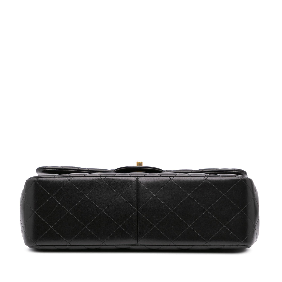 Second hand Chanel Classic Double Flap Jumbo Matelassè Lambskin Leather Flap Handbag Black - Tabita Bags