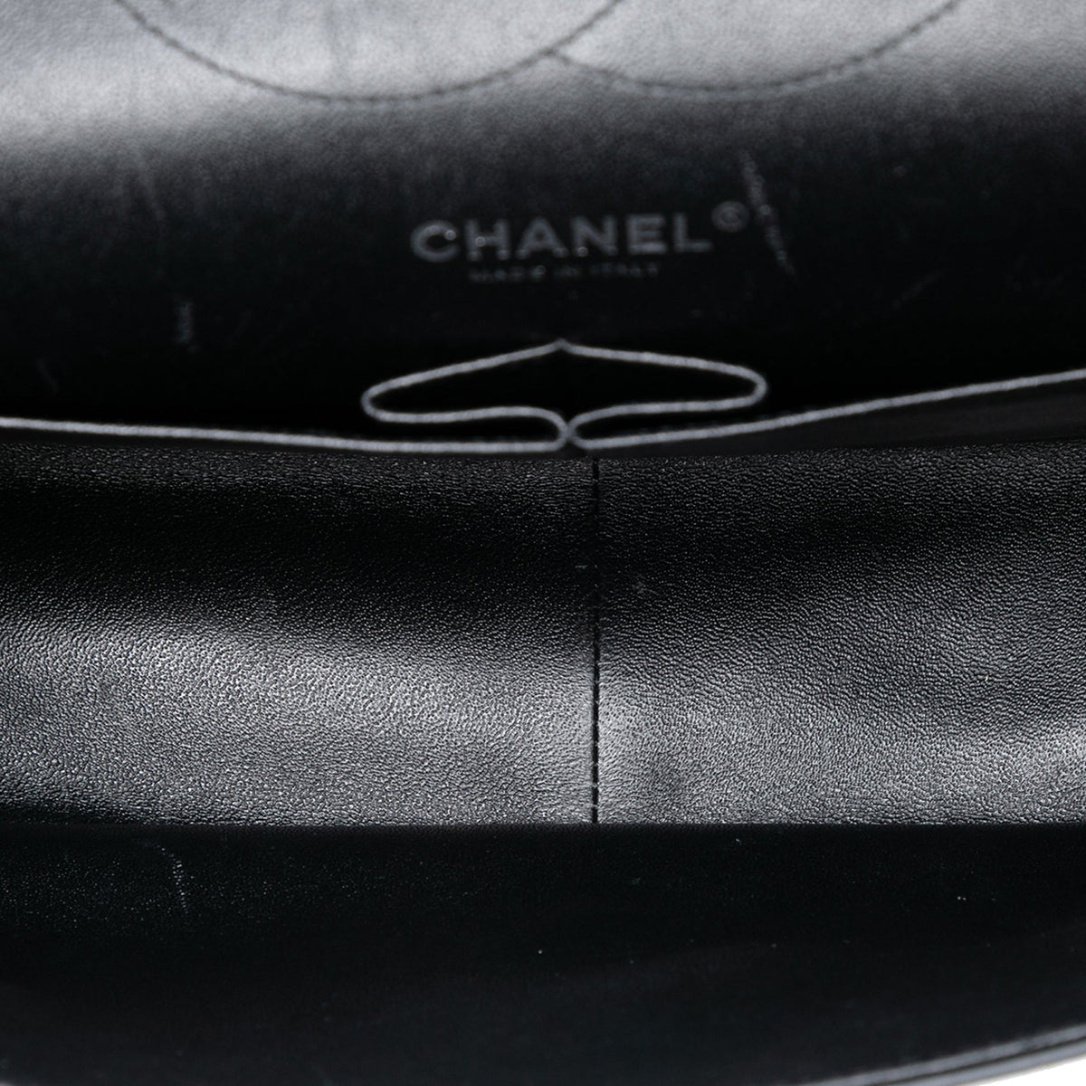 Second hand Chanel Classic Double Flap Jumbo Patent Leather Matelassè Handbag Black - Tabita Bags