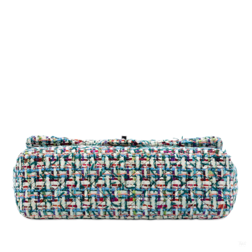 Second hand Chanel Classic Double Flap Jumbo Tweed Handbag Multicolor - Tabita Bags