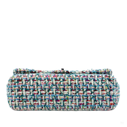 Second hand Chanel Classic Double Flap Jumbo Tweed Handbag Multicolor - Tabita Bags