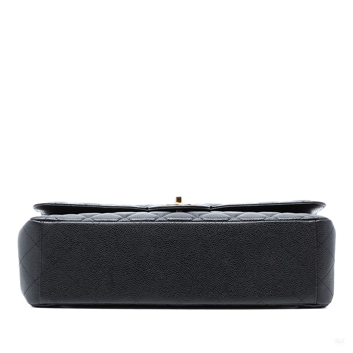 Second hand Chanel Classic Double Flap Maxi Caviar Leather Quilted Shoulder Bag Black - Tabita Bags