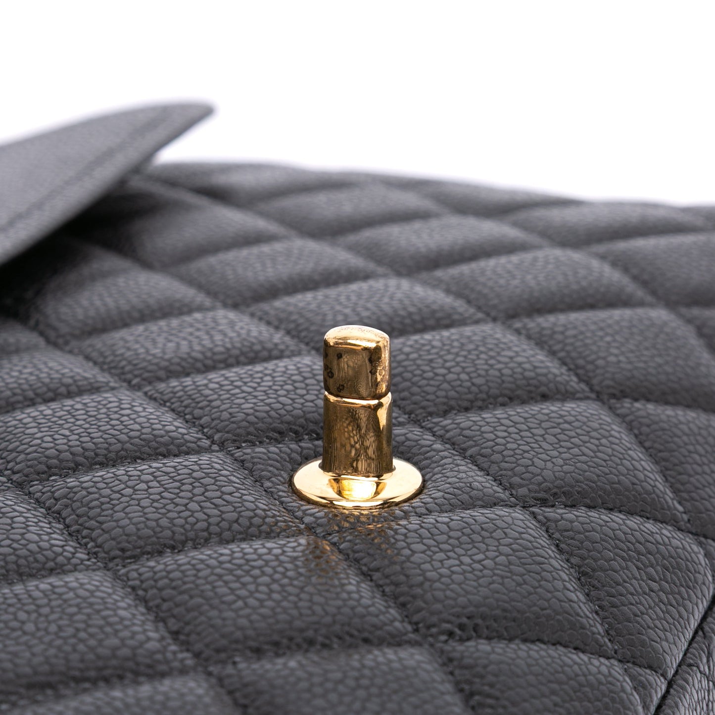 Second hand Chanel Classic Double Flap Maxi Caviar Leather Quilted Shoulder Bag Black - Tabita Bags