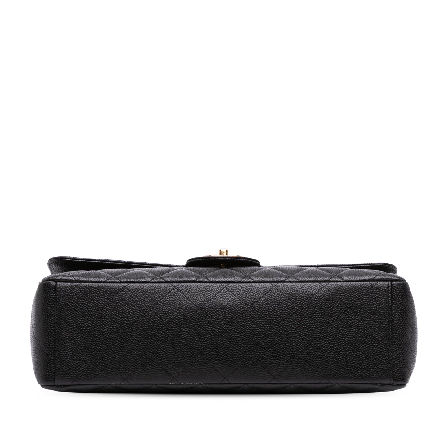 Second hand Chanel Classic Double Flap Maxi Caviar Leather Quilted Shoulder Bag Black - Tabita Bags