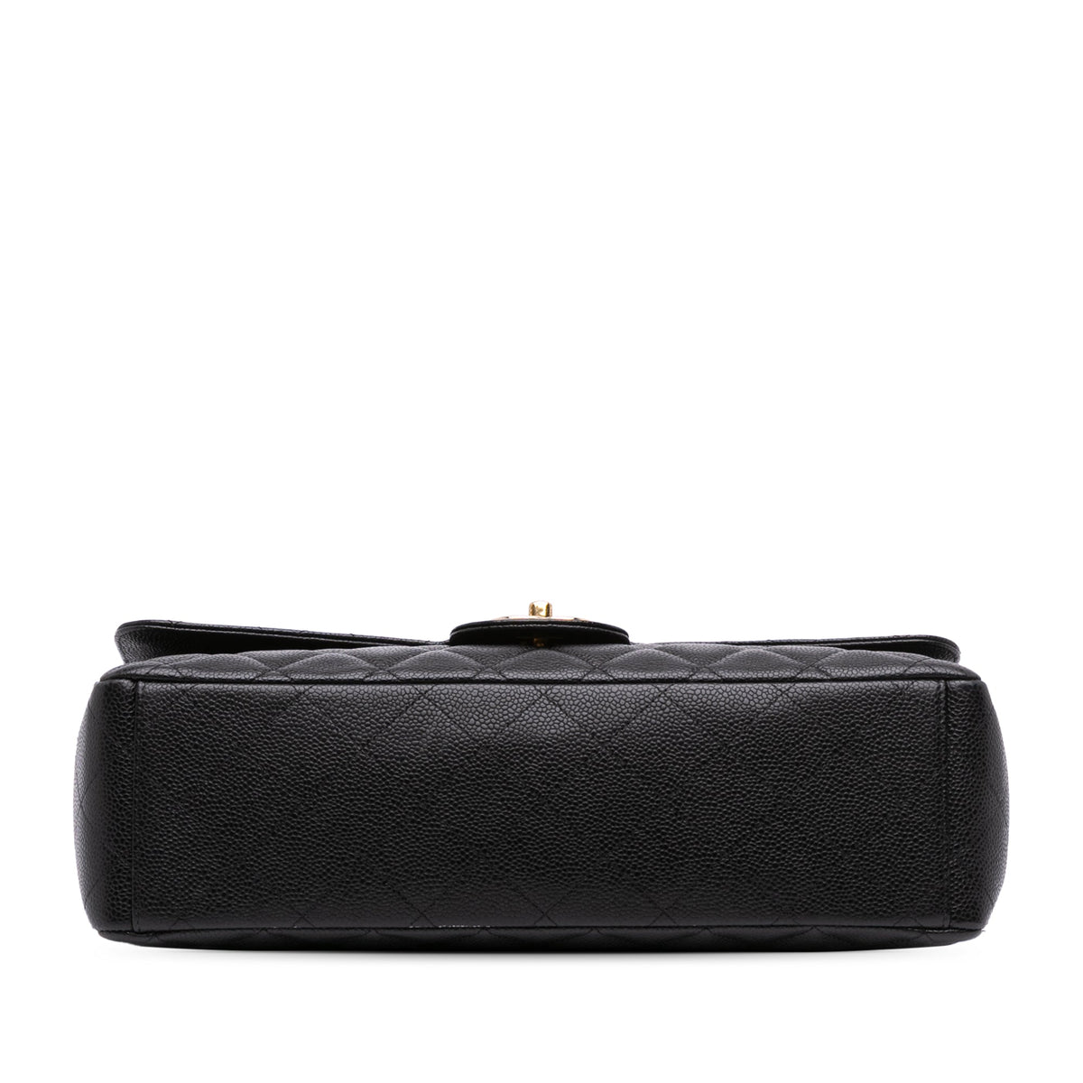 Second hand Chanel Classic Double Flap Maxi Caviar Leather Quilted Shoulder Bag Black - Tabita Bags