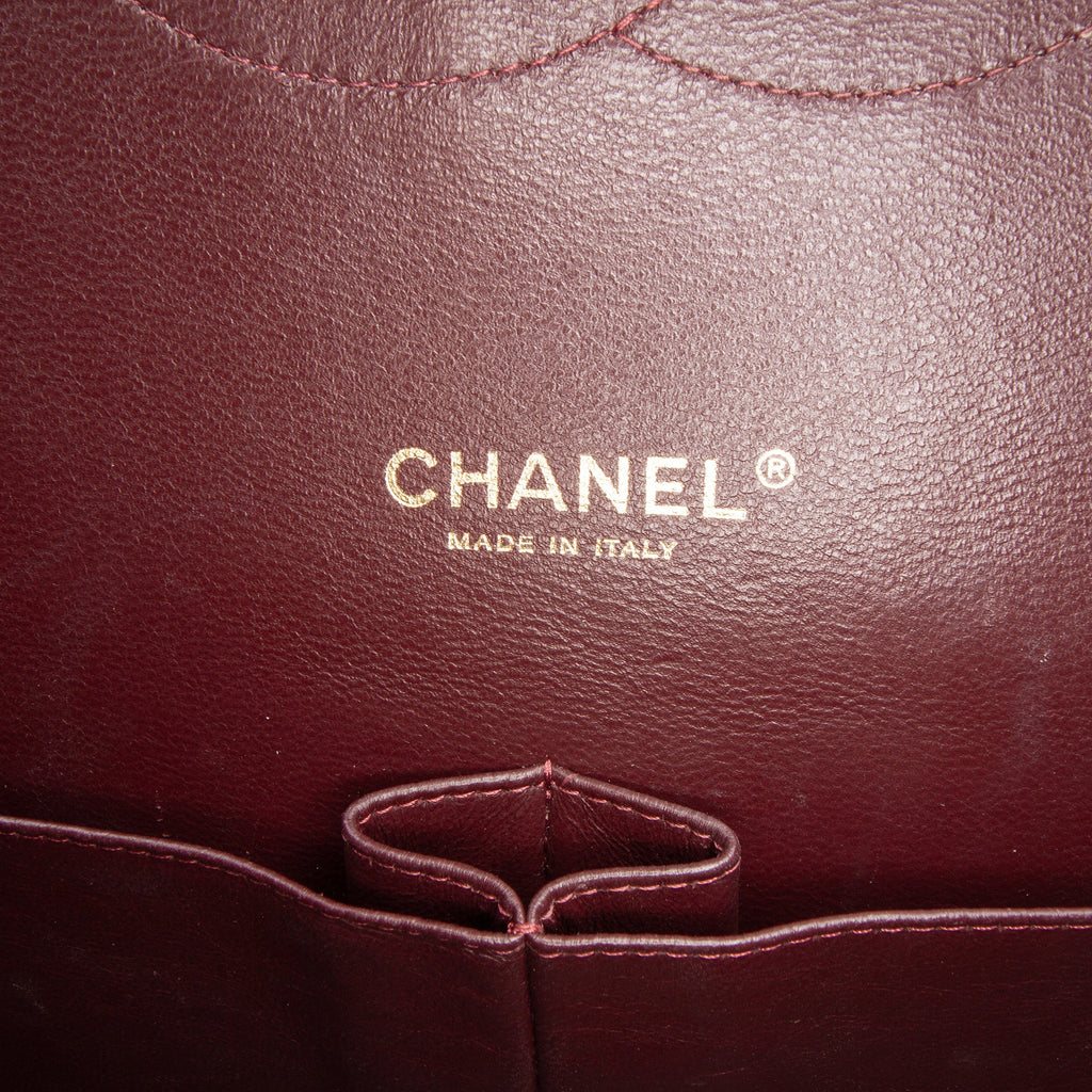 Second hand Chanel Classic Double Flap Maxi Lambskin Leather Chevron Shoulder Bag Black - Tabita Bags