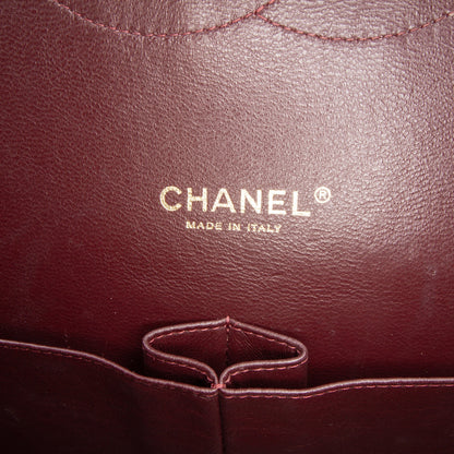 Second hand Chanel Classic Double Flap Maxi Lambskin Leather Chevron Shoulder Bag Black - Tabita Bags