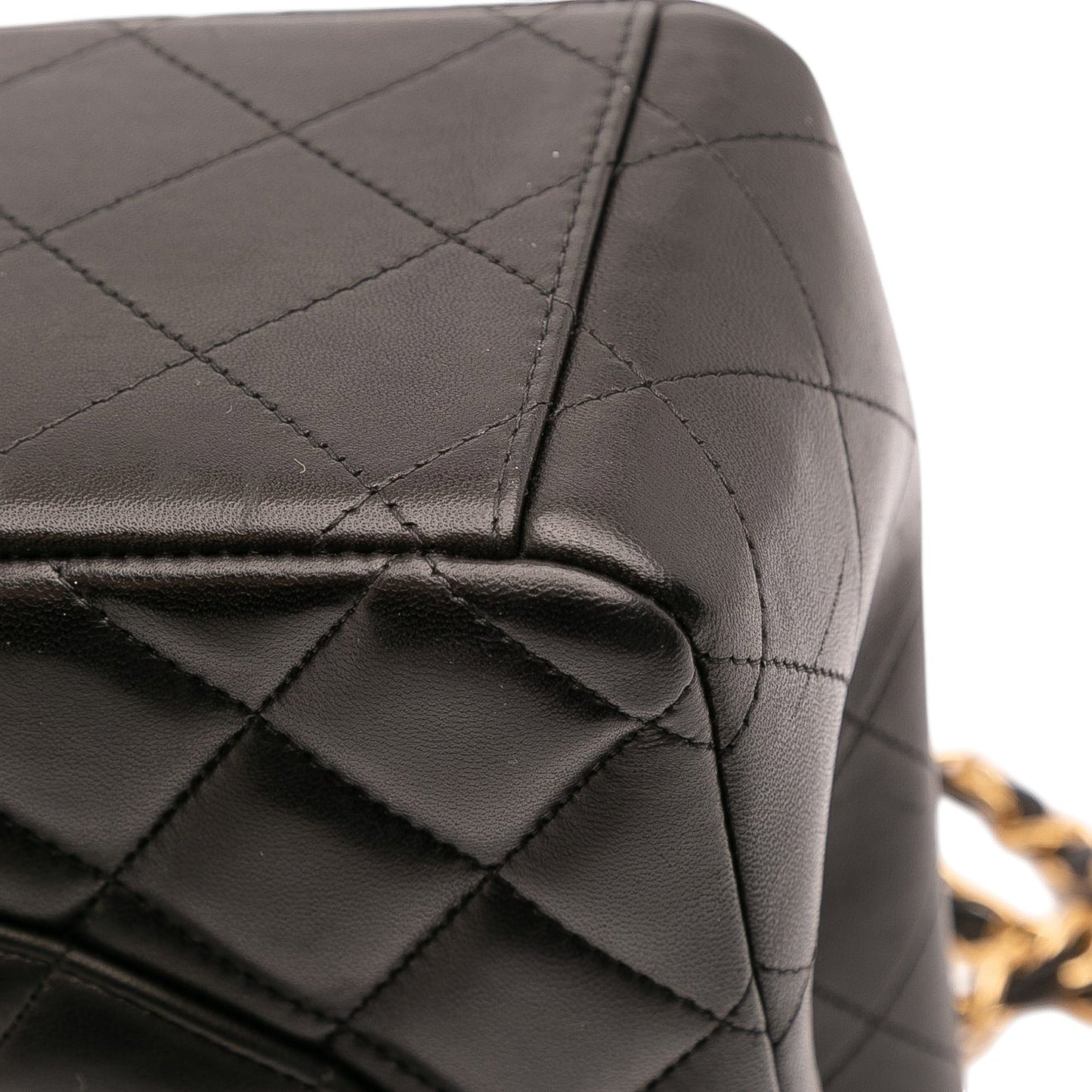 Second hand Chanel Classic Double Flap Maxi Lambskin Leather Chevron Shoulder Bag Black - Tabita Bags