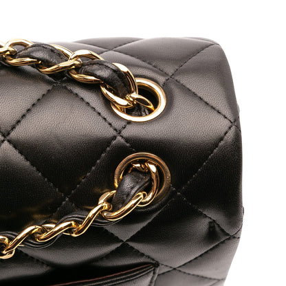 Second hand Chanel Classic Double Flap Maxi Lambskin Leather Chevron Shoulder Bag Black - Tabita Bags