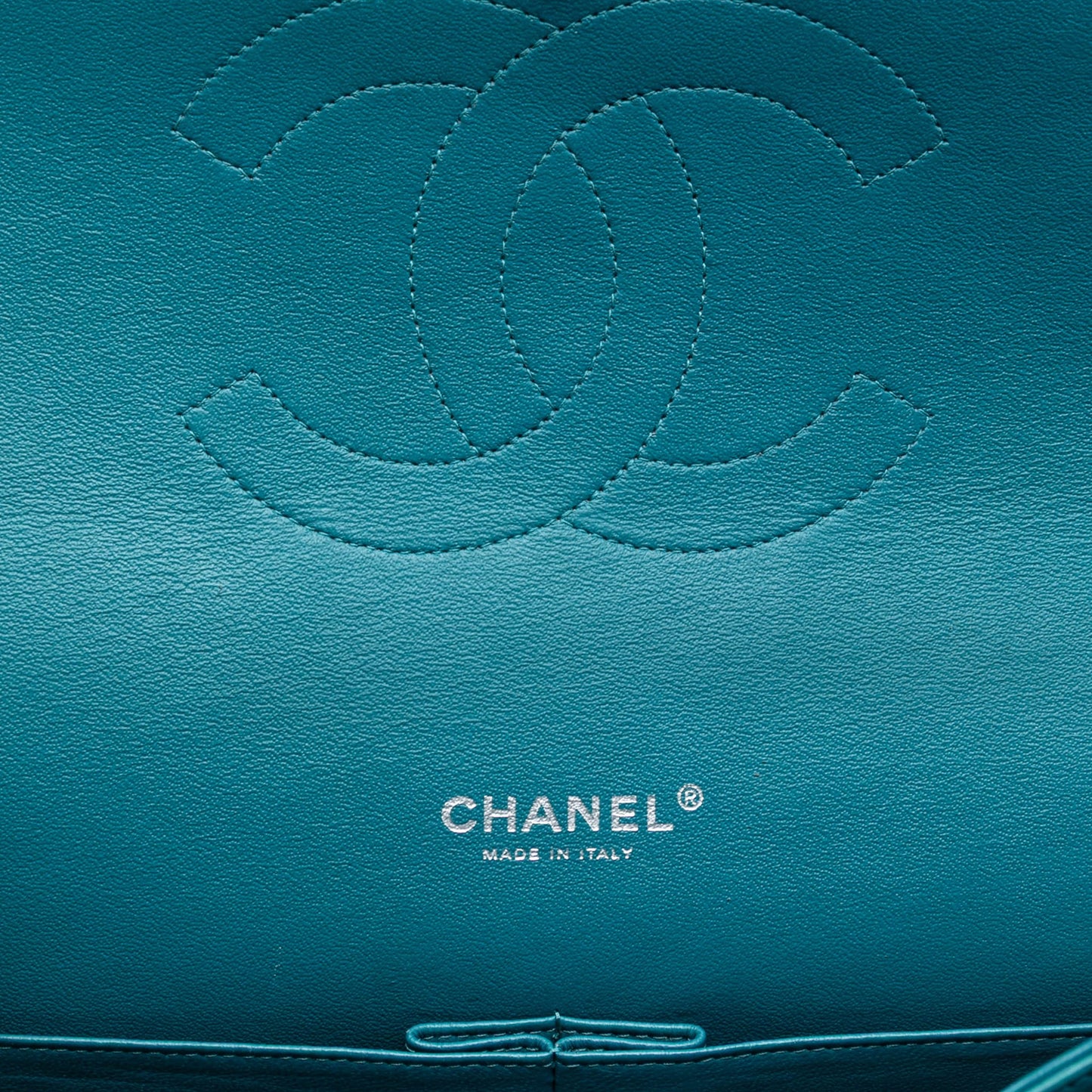 Second hand Chanel Classic Double Flap Maxi Lambskin Leather Chevron Shoulder Bag Blue - Tabita Bags