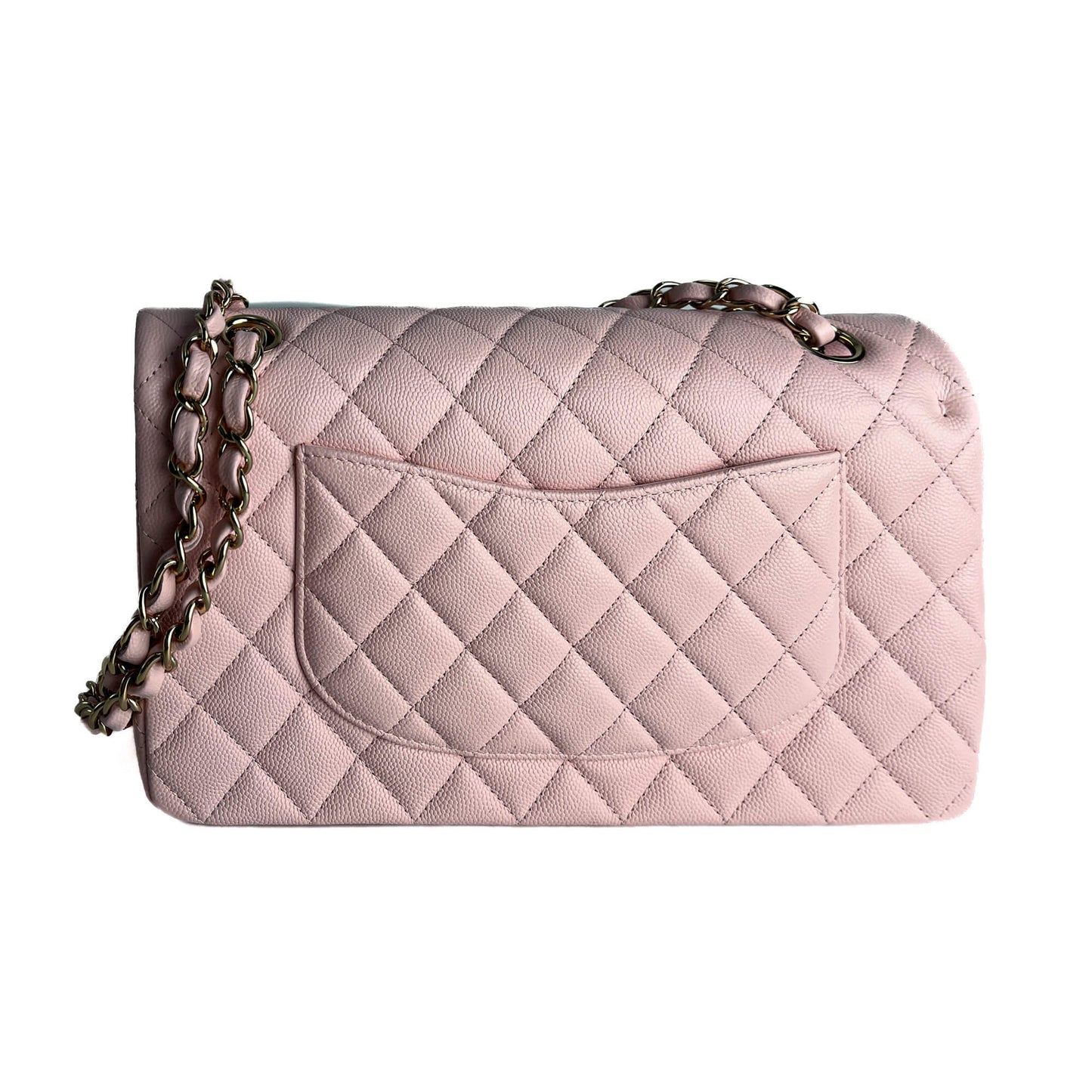 Second hand Chanel Classic Double Flap Medium Caviar Leather Matelassè Shoulder Bag 22P - Tabita Bags