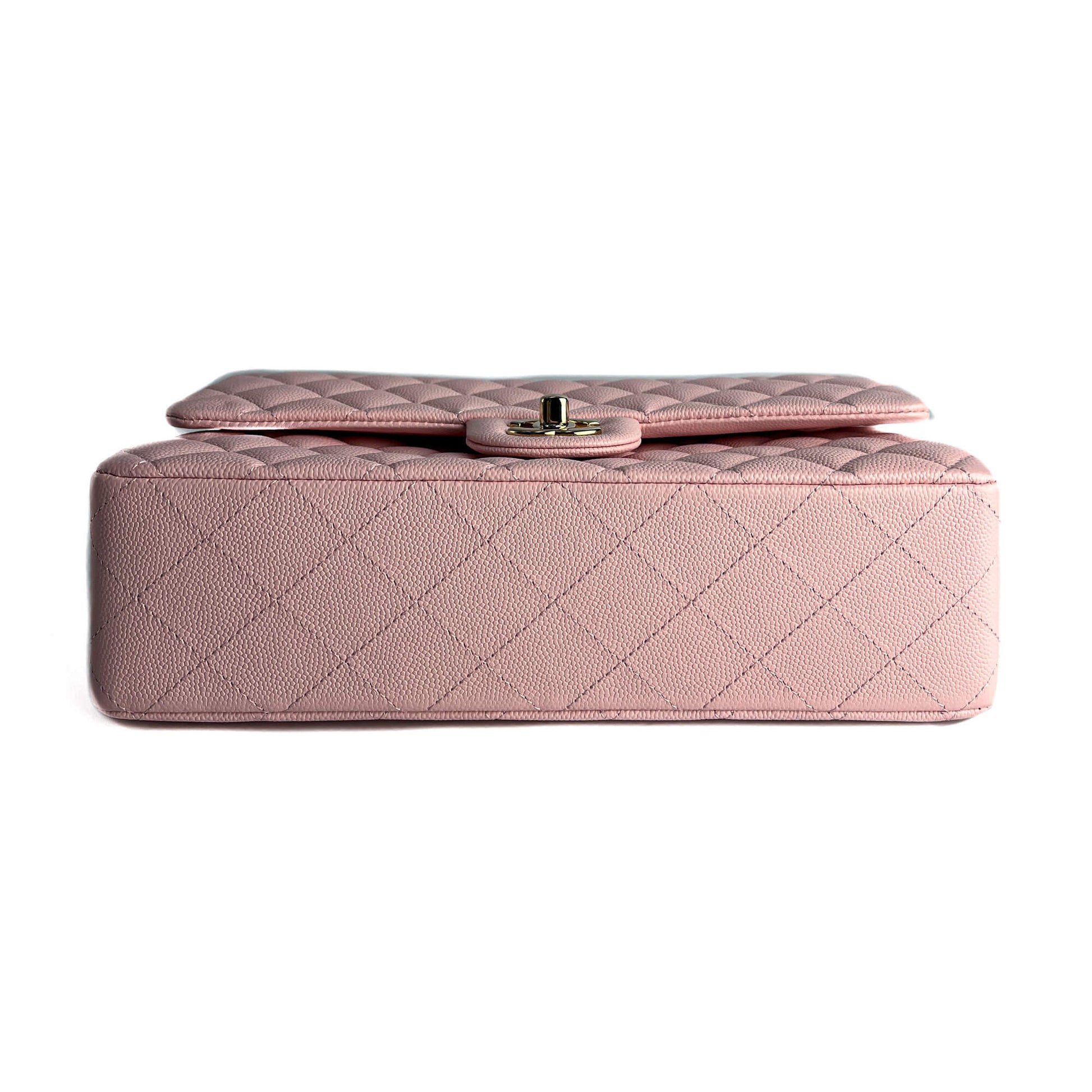 Second hand Chanel Classic Double Flap Medium Caviar Leather Matelassè Shoulder Bag 22P - Tabita Bags