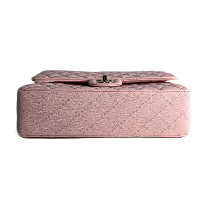 Second hand Chanel Classic Double Flap Medium Caviar Leather Matelassè Shoulder Bag 22P - Tabita Bags